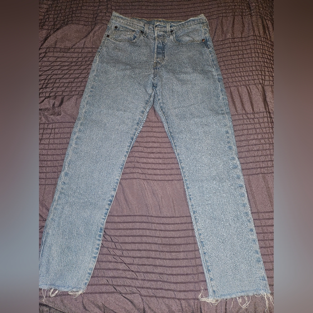 Levis 501 button fly jeans women size 27 x 28